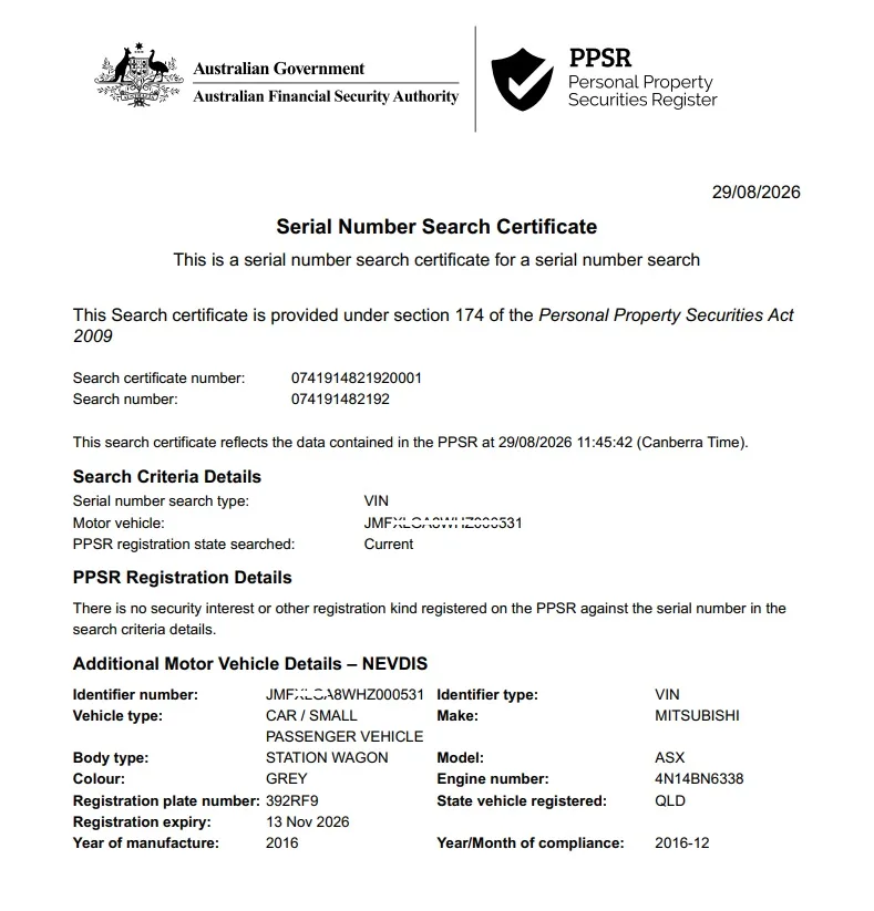 How to Read a PPSR Report 1 PPSr Report