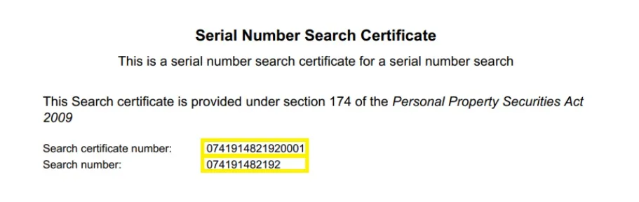 How to Read a PPSR Report 2 serial search certificate
