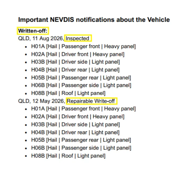 How to Read a PPSR Report 6 write-off records